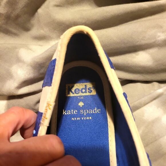 Kate spade/ keds sequin blue canvas is white good used condition sz.7.5 - Picture 6 of 7